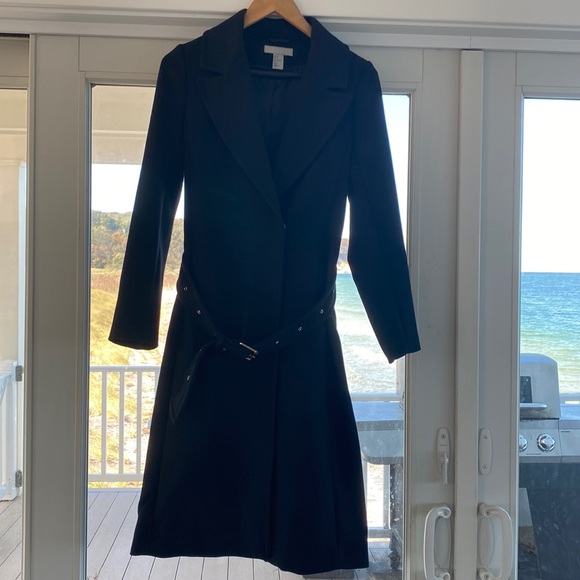 H&M Jackets & Coats Hm Long Black Coat Poshmark